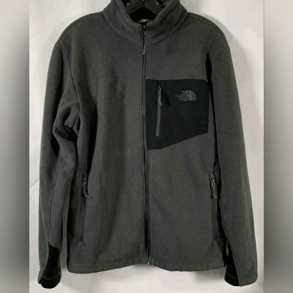 The North Face Men's Gray Long Sleeve Full Zip Fleece Jacket Coat Size Medium - Picture 1 of 7